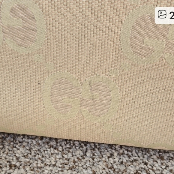 Inspired Beige Cream Yellow Signature G G Tote - Picture 3 of 7
